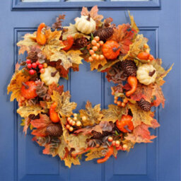 Living And Home Artificial Hanging Maple Wreath Halloween Thanksgiving Decor 50 Cm - thumbnail 4