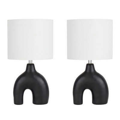 Dibor Traditional Stone Effect Textured Bedroom Table Lamp Night Lamp - image 1