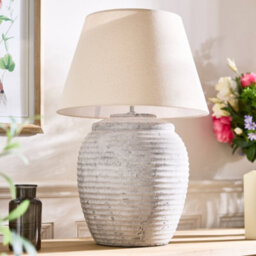 Dibor Traditional Stone Effect Textured Bedroom Table Lamp Night Lamp - thumbnail 2