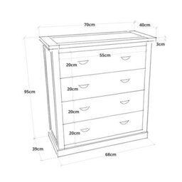 Cabinet Bits Lucca 4 Drawer Chest Of Drawers Brass Cup Handle - thumbnail 9