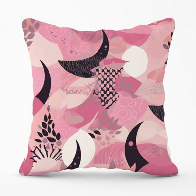 Warren Reed Designer Abstract Pink Moon Pattern Outdoor Cushion 45Cm X 45Cm - image 1