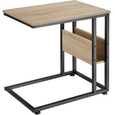 Tectake Bedside Table Wigan - Industrial Style, With Side Compartment, 55 X 36.5 X 60 Cm - Industrial Wood Light, Oak Sonoma - image 1