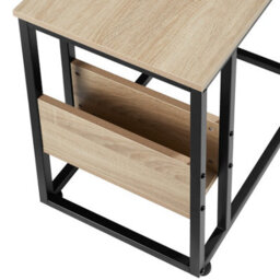 Tectake Bedside Table Wigan - Industrial Style, With Side Compartment, 55 X 36.5 X 60 Cm - Industrial Wood Light, Oak Sonoma - thumbnail 7