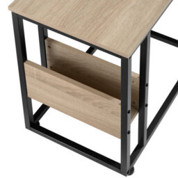 Tectake Bedside Table Wigan - Industrial Style, With Side Compartment, 55 X 36.5 X 60 Cm - Industrial Wood Light, Oak Sonoma - thumbnail 4