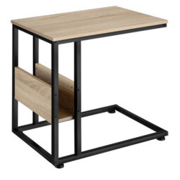 Tectake Bedside Table Wigan - Industrial Style, With Side Compartment, 55 X 36.5 X 60 Cm - Industrial Wood Light, Oak Sonoma - thumbnail 3