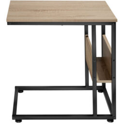Tectake Bedside Table Wigan - Industrial Style, With Side Compartment, 55 X 36.5 X 60 Cm - Industrial Wood Light, Oak Sonoma - thumbnail 2