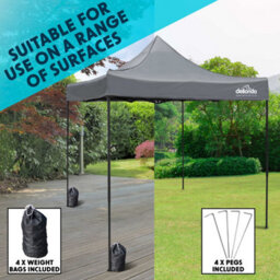 Dellonda Premium 3X3M Pop-Up Gazebo & Side Walls With Carry Bag, Stakes & Weight Bags - thumbnail 2