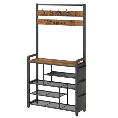 Coat Rack Integrated Shoe Storage Entryway Organizer - image 1