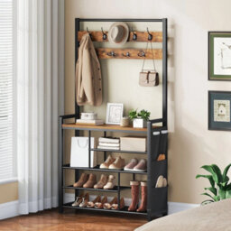 Coat Rack Integrated Shoe Storage Entryway Organizer - thumbnail 3