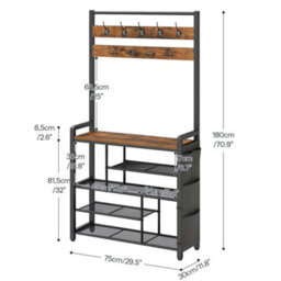 Coat Rack Integrated Shoe Storage Entryway Organizer - thumbnail 2