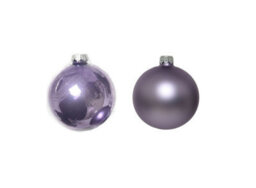 Decoris 48 Heather Lilac Christmas Baubles 6Cm Shatterproof Tree Ornaments Shiny Matt - thumbnail 4