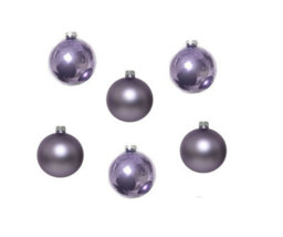 Decoris 48 Heather Lilac Christmas Baubles 6Cm Shatterproof Tree Ornaments Shiny Matt - thumbnail 3