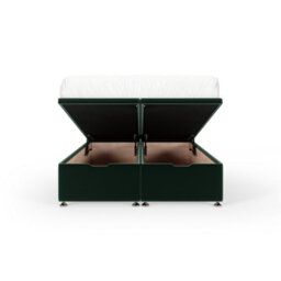 Bedmaster Emerald Green Plush Velvet Ottoman Divan Base And Lined Headboard Super King - thumbnail 2