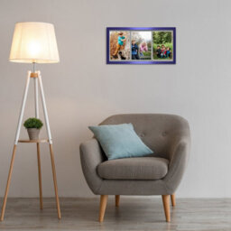 AK Frames 16X8 Oak Sleek Multi Photo Frame With Mid Grey Mount - Holds 3 Apertures (3X) 7X5 Photos - thumbnail 3
