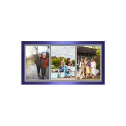 AK Frames 16X8 Oak Sleek Multi Photo Frame With Mid Grey Mount - Holds 3 Apertures (3X) 7X5 Photos