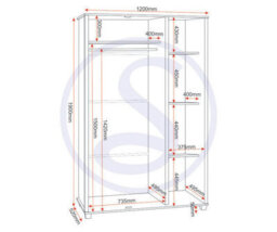 Seconique Oliver 3 Door Wardrobe Light Oak Effect - thumbnail 4