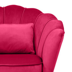Velvet Dark Pink Daisy Accent Chair - thumbnail 4
