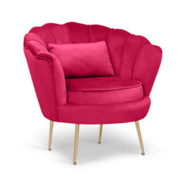 Velvet Dark Pink Daisy Accent Chair - thumbnail 3
