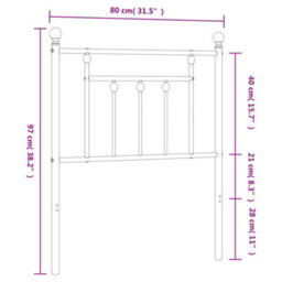 Berkfield Metal Headboard Black 75 Cm - thumbnail 7