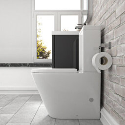 Nes Home Dark Grey 500mm Basin Vanity Unit And Rimless Close Coupled Toilet - thumbnail 4