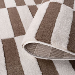 The Rugs Loft Taupe And Ivory Striped Living Room Area Rug And Runners Soft Pile - thumbnail 6