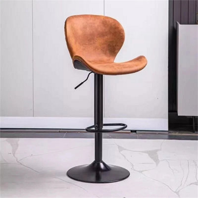 Brown Adjustable Breakfast Bar Stools Swivel Gas Lift Chair Kitchen Café Pub - image 1