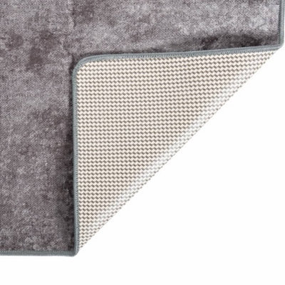 Berkfield Durable Rug Washable 80X150 Cm Grey Anti Slip - image 1
