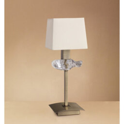 Luminosa Lighting Luminosa Akira Table Lamp 1 Light E14, Antique Brass With Cream Shade - thumbnail 2