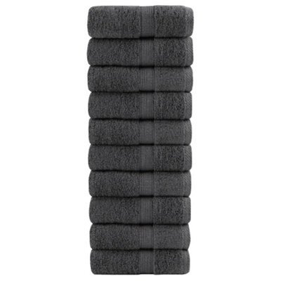 Berkfield Premium Guest Towels Solund 10Pcs Anthracite 30X50Cm 600Gsm - image 1