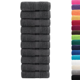 Berkfield Premium Guest Towels Solund 10Pcs Anthracite 30X50Cm 600Gsm - thumbnail 2