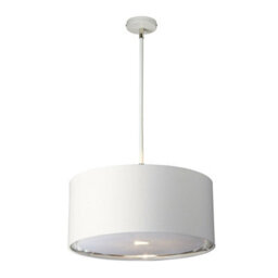 Elegant 1 Bulb Ceiling Pendant Light In White And Polished Nickel For Modern Interiors - thumbnail 1