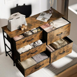 Pirlo Plush Bedroom Dresser With 5 Fabric Storage Drawers - thumbnail 3