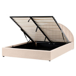Beliani Ottoman Bed Chadenet Boucle Light Beige 160 X 200 Cm (Eu King Size) - thumbnail 4