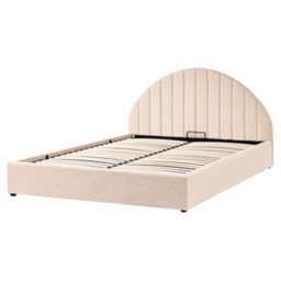 Beliani Ottoman Bed Chadenet Boucle Light Beige 160 X 200 Cm (Eu King Size) - thumbnail 5