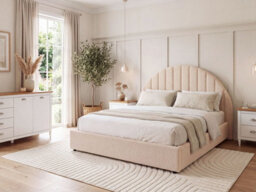 Beliani Ottoman Bed Chadenet Boucle Light Beige 160 X 200 Cm (Eu King Size) - thumbnail 2