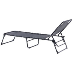 Beliani Sun Lounger Ambato Reclining Metal Black - thumbnail 6