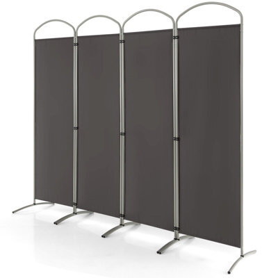 Gainoom 4 Panel Grey Room Divider 188Cm Folding Privacy Screen Portable Freestanding Divider - image 1