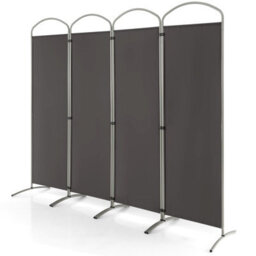 Gainoom 4 Panel Grey Room Divider 188Cm Folding Privacy Screen Portable Freestanding Divider - thumbnail 1