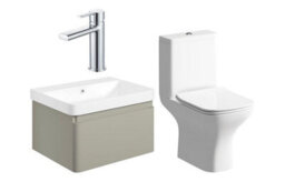 Aquarius Sophie 605mm Vanity Unit Matt Latte Wc Set With Chrome Finishes - thumbnail 1
