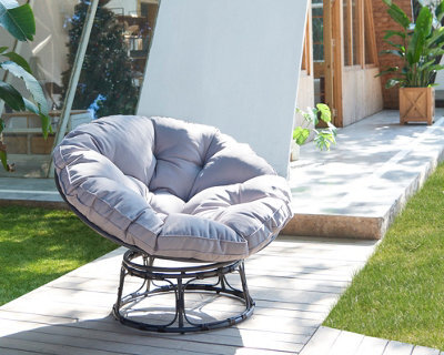 Home Detail Monica Garden Papasan Moon Chair, Grey - image 1