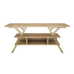 Decorotika Minerva Tv Stand Tv Unit For Tv's Up To 55 Inch Gold And Oak - thumbnail 4