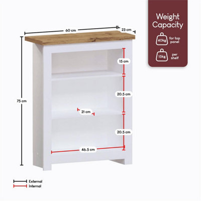 3Tier White Wooden Bookcase Shelf Shelving Tall Display Storage Wood Unit Stand - image 1
