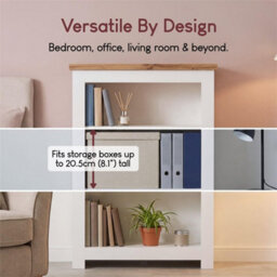 3Tier  White Wooden Bookcase Shelf Shelving Tall Display Storage Wood Unit Stand - thumbnail 5