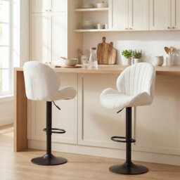 Homcom Modern Bar Stools Set Of 2, Swivel Counter Height Barstools, Cream