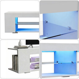 135Cm Led High Gloss Tv Stand Storage Cabinet Cupboard Unit - thumbnail 3