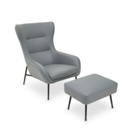 Orsina Grey Armchair And Footstool - thumbnail 5