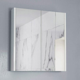 Affine Bathroom Mirror Cabinet 2 Door Storage Cupboard Modern Wall Mounted White 600mm - thumbnail 5