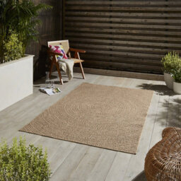 Brown Natural Abstract 2mm Thick Rug, Stain-Resistant Outdoor Rug For Patio, Decks, Garden, & Balcony-120Cm X 170Cm - thumbnail 2
