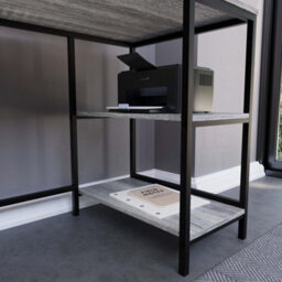 Lassic Vida Designs Brooklyn Grey Desk With 2 Shelves Sturdy Computer Office Desk - thumbnail 5