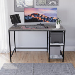Lassic Vida Designs Brooklyn Grey Desk With 2 Shelves Sturdy Computer Office Desk - thumbnail 9